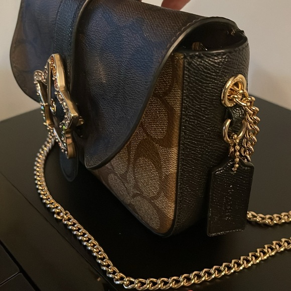 Coach Gemma Blocked Signature Canvas With Star Buckle Crossbody Purse Bag - Picture 5 of 5